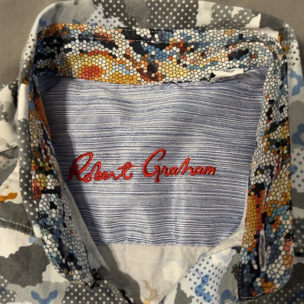 ROBERT GRAHAM MERIDIAN CLASSIC FIT‎ SHORT SLEEVE SHIRT MENS XS - Picture 5 of 10